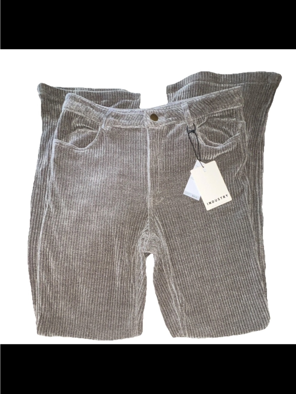 Industry Wide-Leg Corduroy Pants in Gray